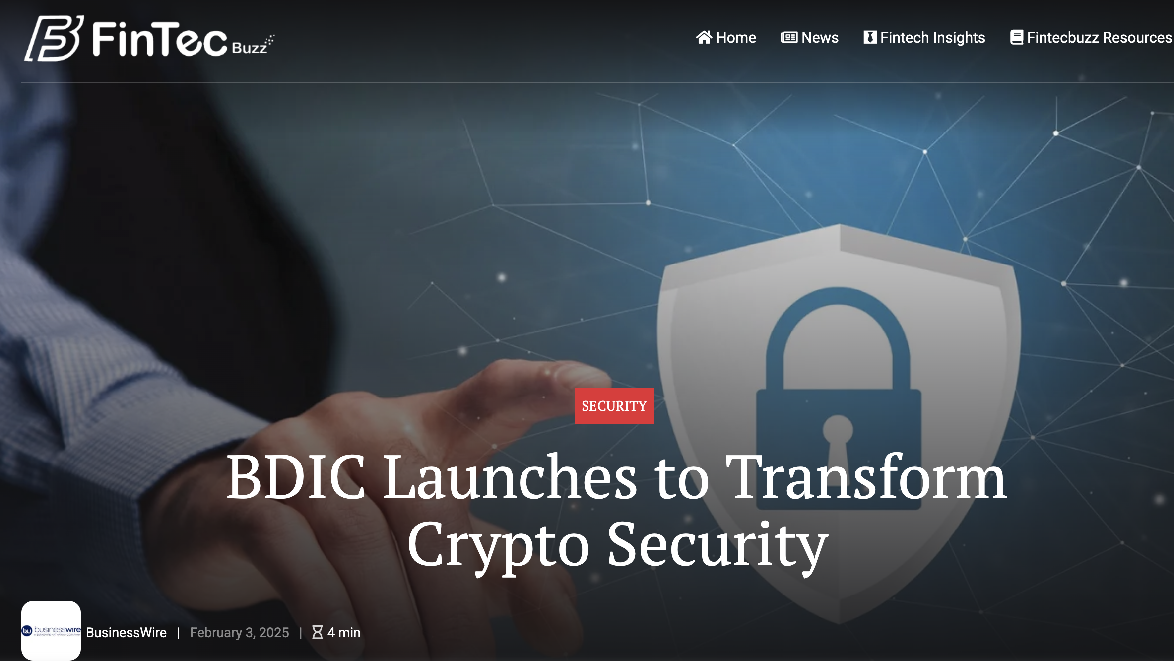 BDIC Featured in FinTecBuzz: Revolutionizing Crypto Security